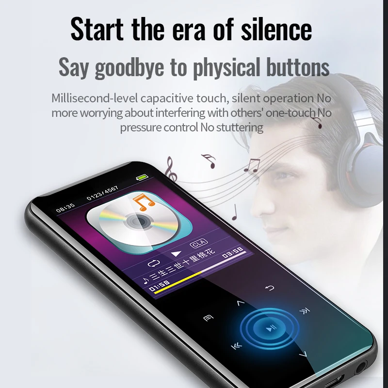 Customization JNN M15 2.4 Inch FM Radio E-Book Sports MP3 Music Player MP3 Player Touch Button BT Music Player