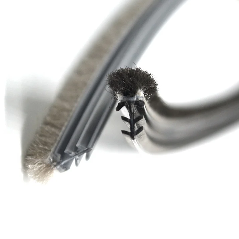 T-slot Kerf seal strip woven pile brush seal wool pile weather strip for wood door
