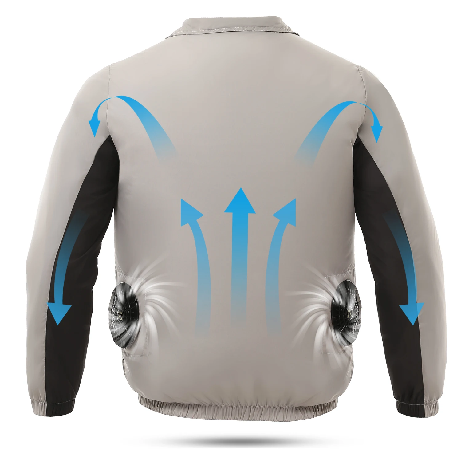 Летняя система обдува для тела, охлаждающая куртка, 5 В, аккумуляторная батарея, для женщин и мужчин, вентиляторная ткань для одежды