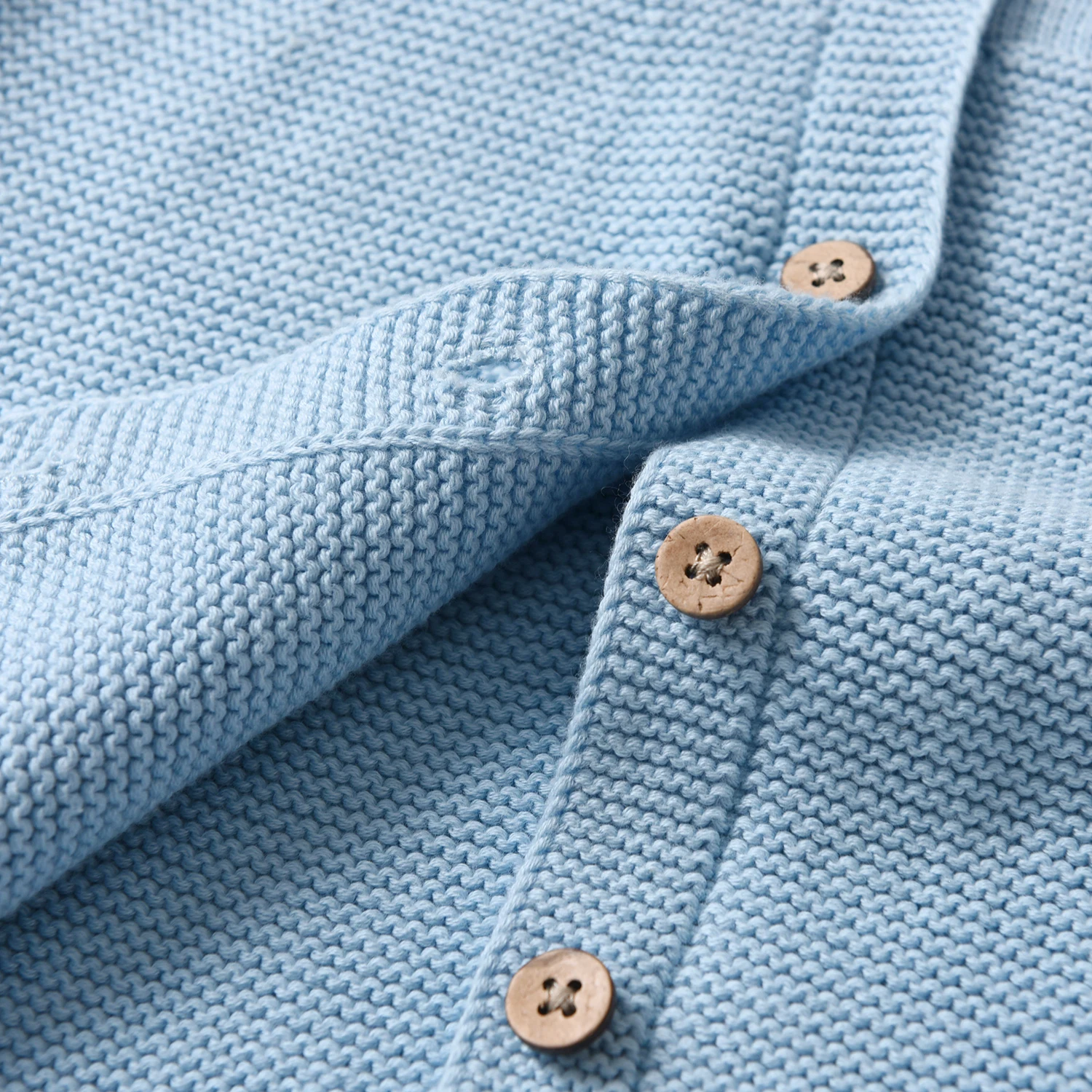 Custom Winter Children Boutique Blue Knitwear Autumn Long Sleeve Peter Pan Collar Baby Cardigan Knitted Kids Sweater