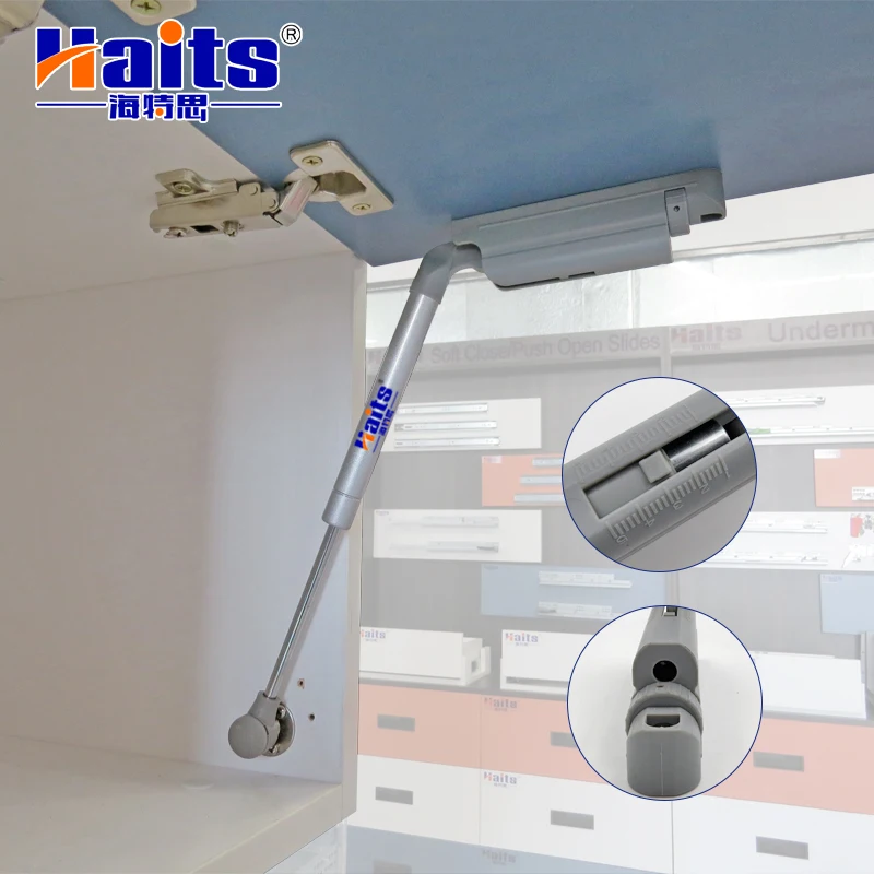 Cabinet accessories upward door gas spring hydraulic adjustable lid stay with soft close damper