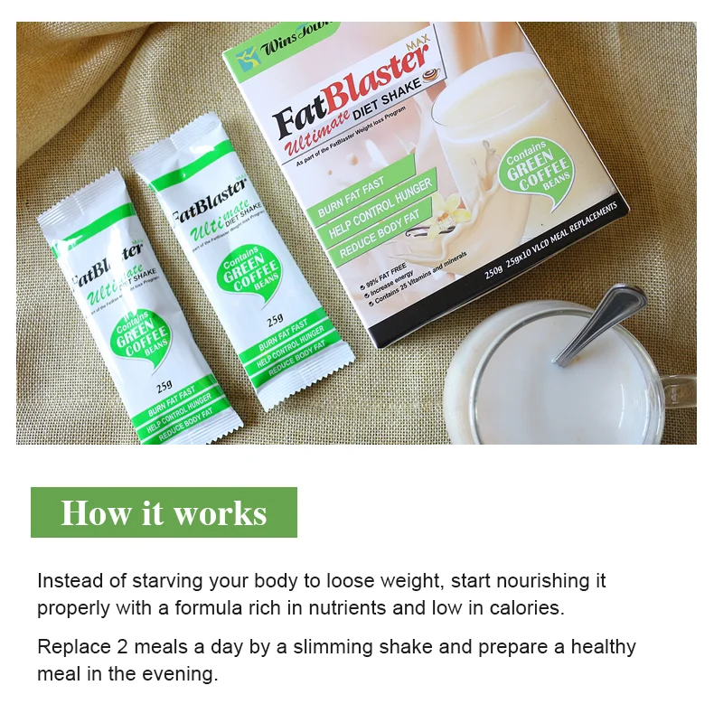 Private Label 25 Vitamins Minerals Fiber Instant Meal Replacement Powder Fat Burner Diet Shake For Weight Loss