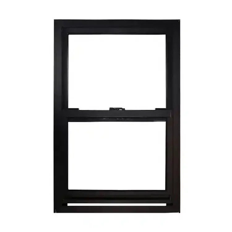 Black modern energy efficient vinyl american style doors and plastic metal aluminium in china storm double single hung windows