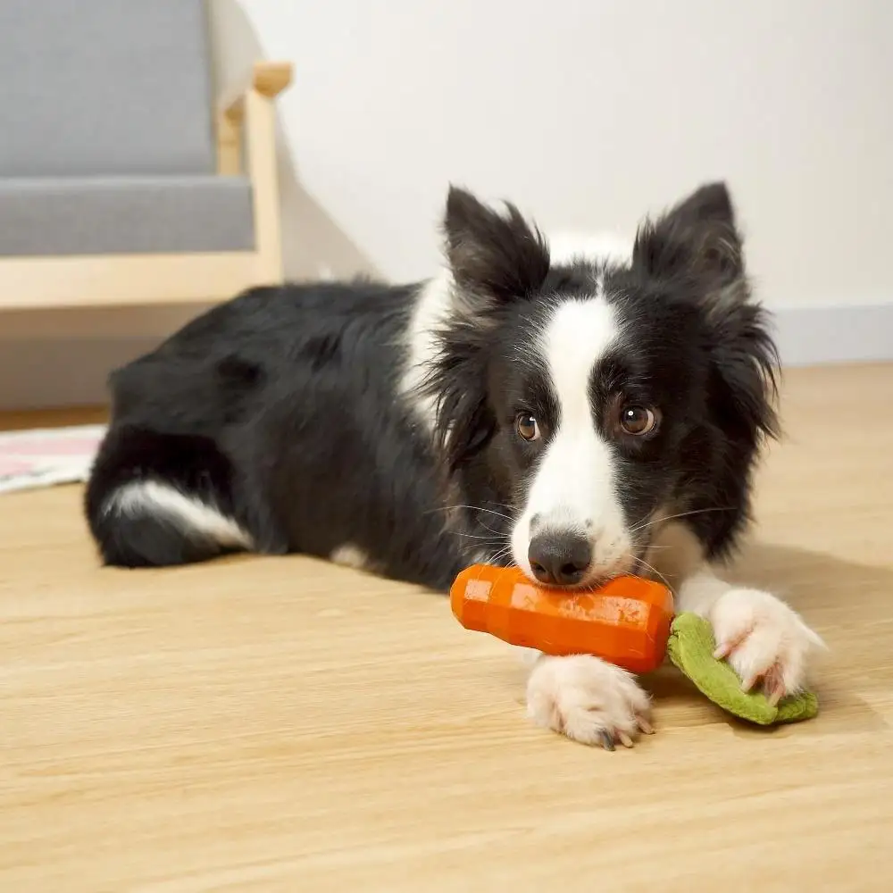 Custom Rubber Dog Toys Chew Toy Carrot Soft Ball Lick Pet Strawberry Shape 6 5 Cm Eco Friendly  For Dogs