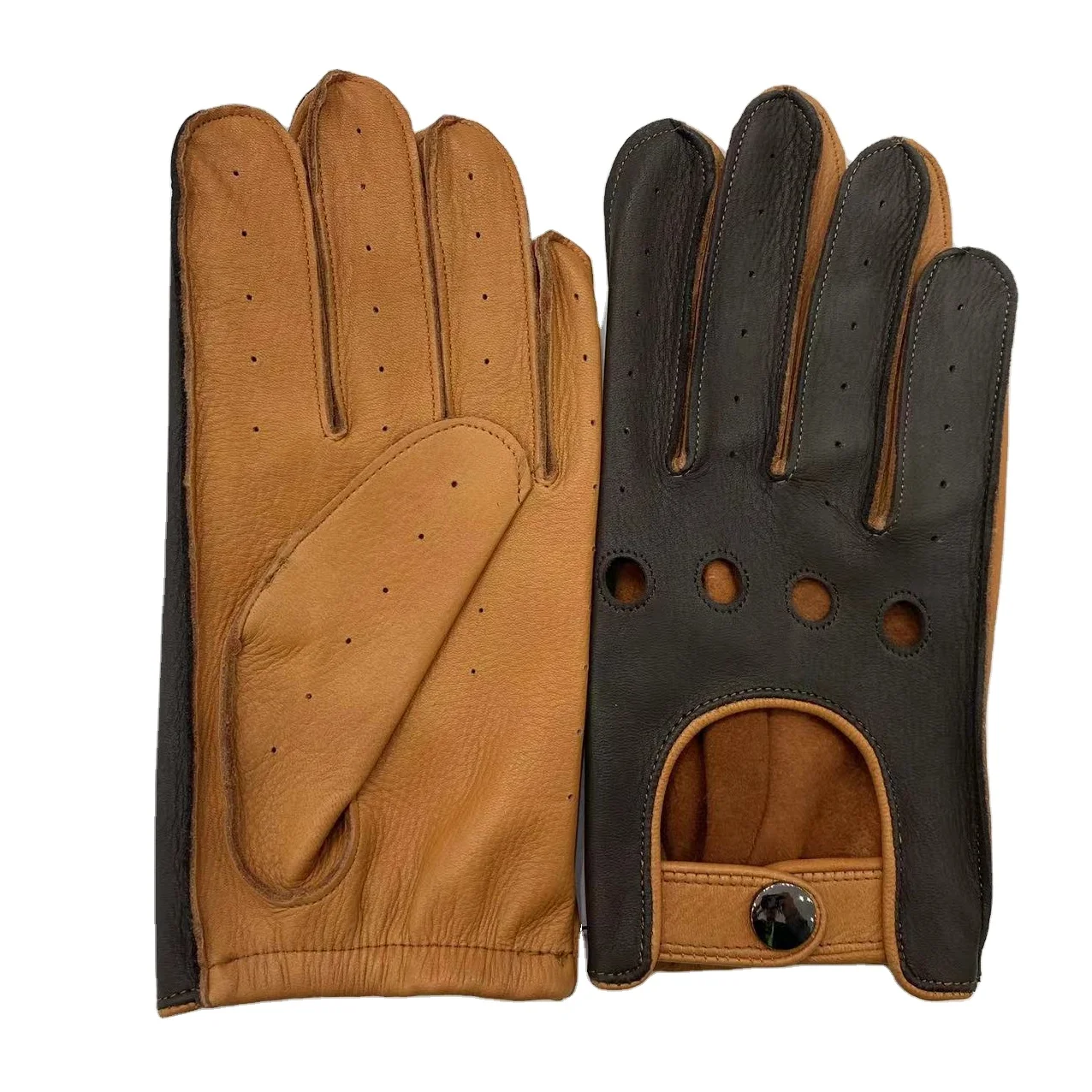 Wholesale Men Vintage luxury gloves goatskin deer texture  Leather Gloves goatskin with deer texture Driving Gloves