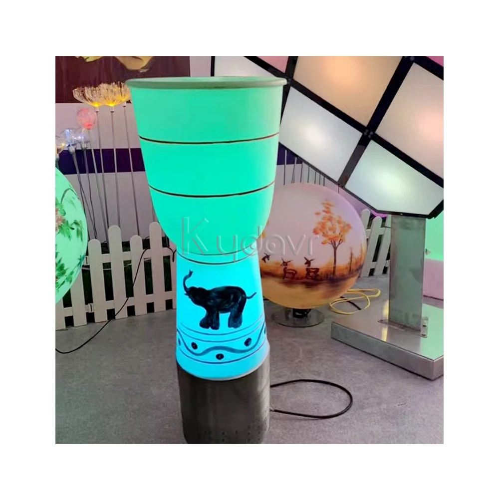 Electric entretenimiento outdoor playground night lamp drum RGB dynamic optical interactive landscape lighting