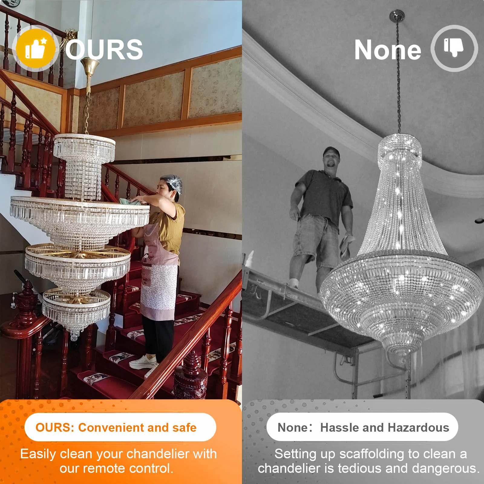 Customizable Height Range Elevator Chandelier Lifting System Light Lifting System Lamp Hoist Chandelier Lift
