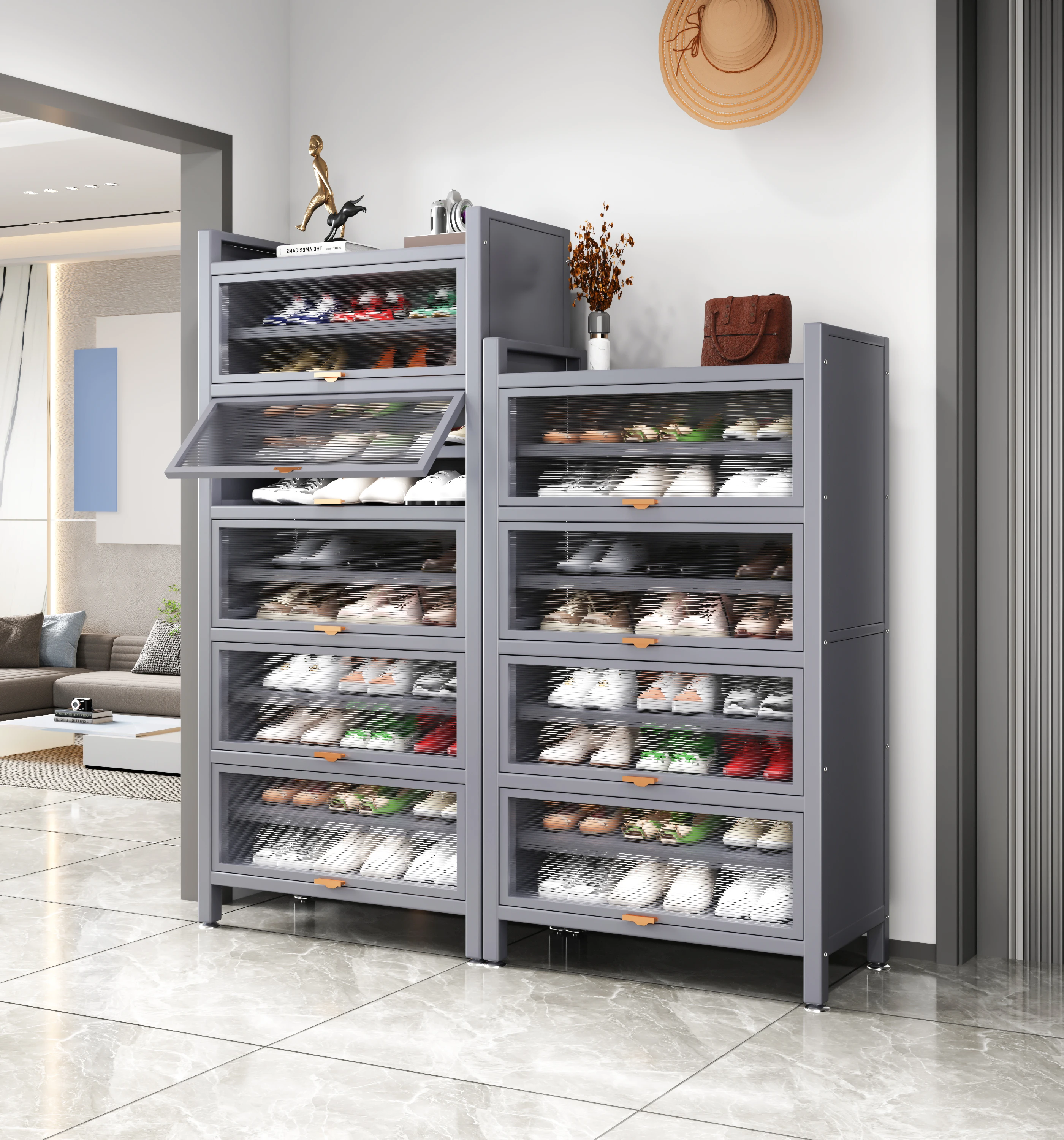 Customize Home Eco Friendly Combination large storage shoe rack Industrial Shoe Racks