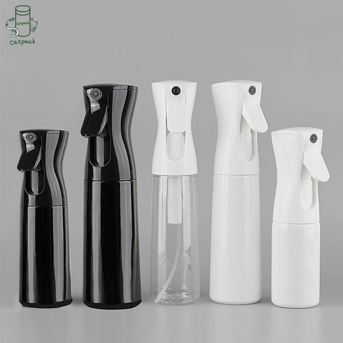 High Quality Luxury Reusable 150/200/300/500ml White And Black High Pressure Continuous Mist Pet Spray Bottle