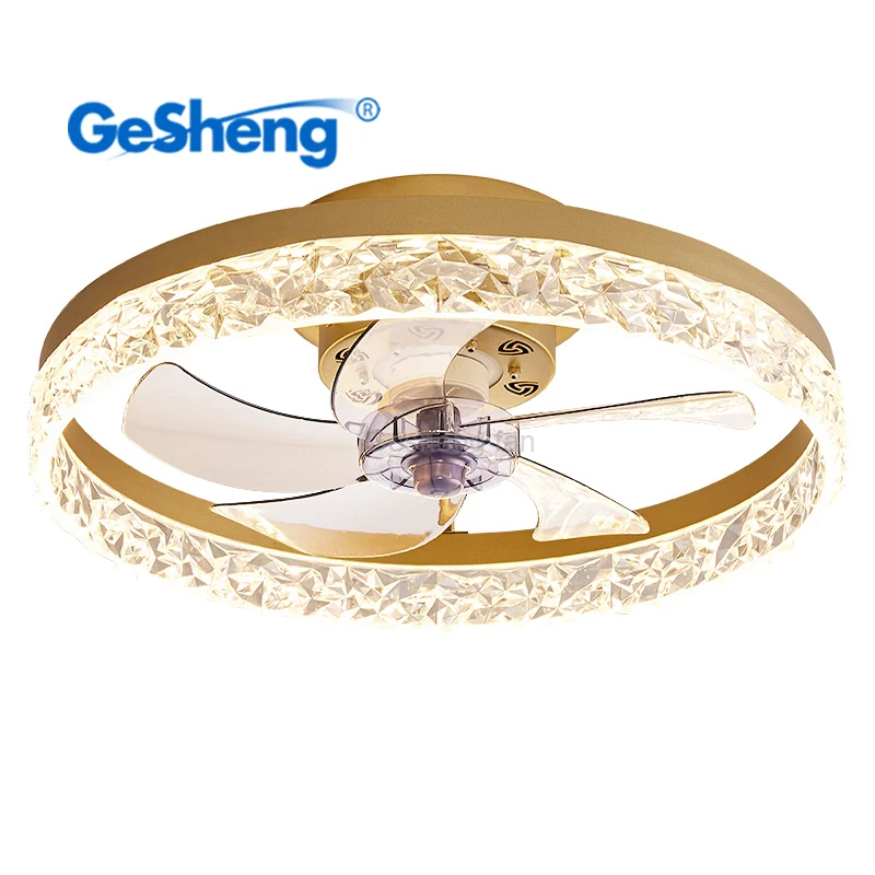 Wholesale factory price modern bedroom chandelier fan light invisible hidden interior blades dc remote control led ceiling fan