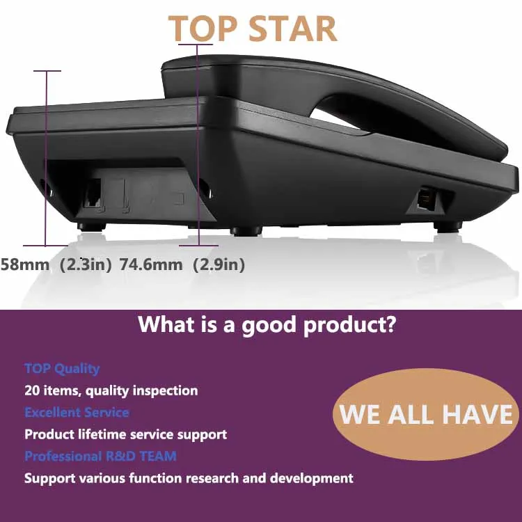 DEX Corded Landline Telephone Customizable Functions Desktop Telephone