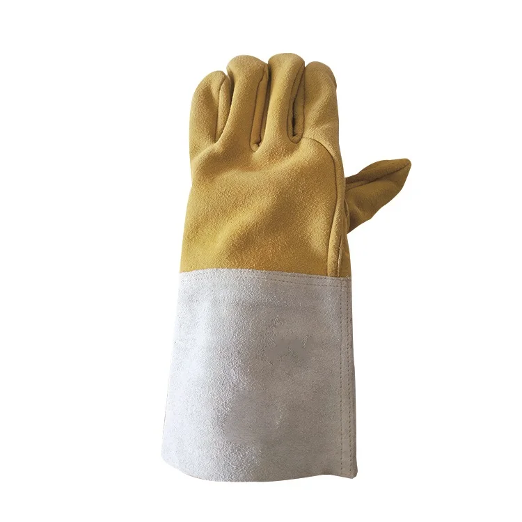 Industrial protective cow split leather safety gloves working gloves tig welding gloves