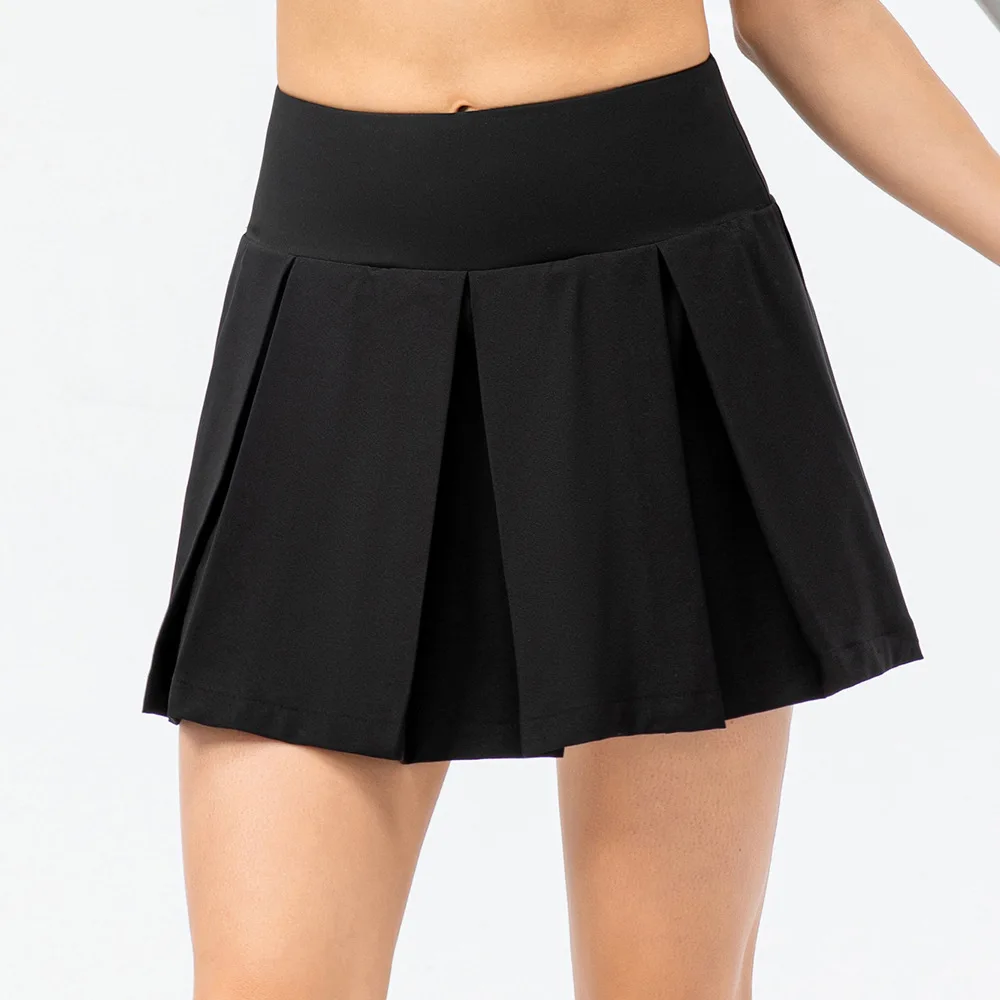 New Design Women Pleated Tennis Skirts With Inner Shorts Plaid Tennis Skirt