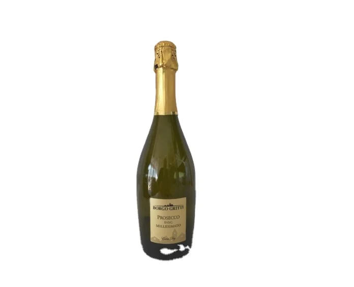 Sparkling Wine Superior High Quality Spark Prosecco DOC Millesimato for Dessert Aperitif 11.5 Grade Borgo Gritti Straw Yellow