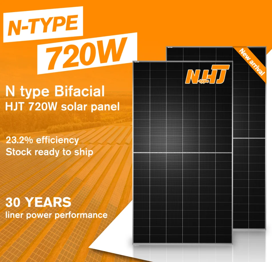 Double Glass Solar Panel 400w 700w 750w Bifacial N TYPE  Photovoltaic Mono Crystalline Solar Panels Roof System Use