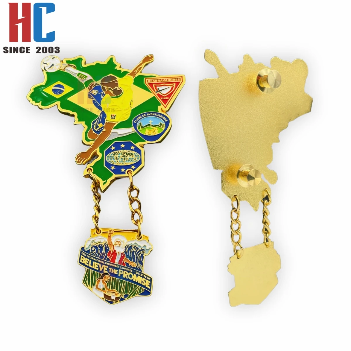 20 Years Factory Customized Church Camporee Pin Finder Bar Soft   Enamel Lapel Pin