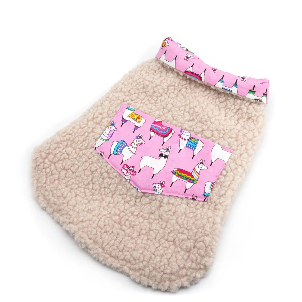 Alpaca Fleece Warm Dog Coat Pet Jackets Reversible Winter Clothing  For Small Medium Large Dogs