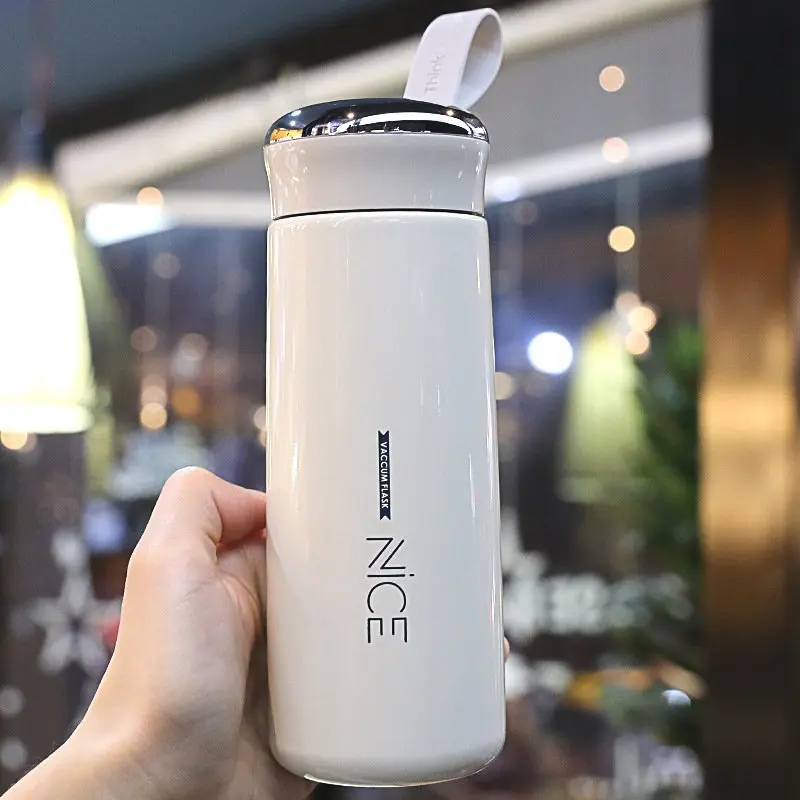 Custom Logo  Steel Vacuum Cup Creative Fashionable Thermos for Coffee Water High Temperature Resistance Lid