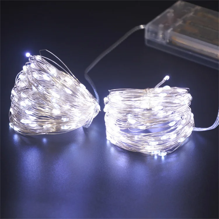 10M 100LED String Lights for Christmas, With 8 Modes of Remote Control, 3AAA Waterproof Battery Box Copper Wire