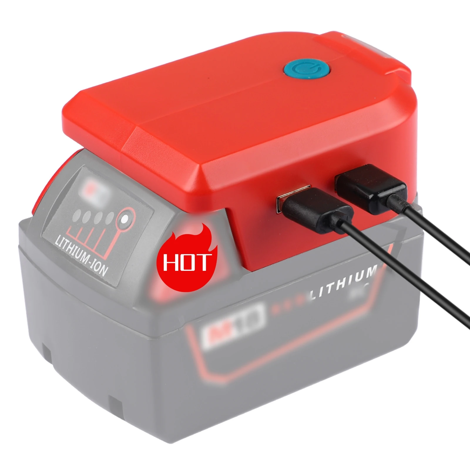 Адаптер для аккумулятора светодиодный светильник с 2 USB-портом Dew & Milwauk 14 4-18 В литиевая батарея источник питания usb-адаптер зарядного устройства