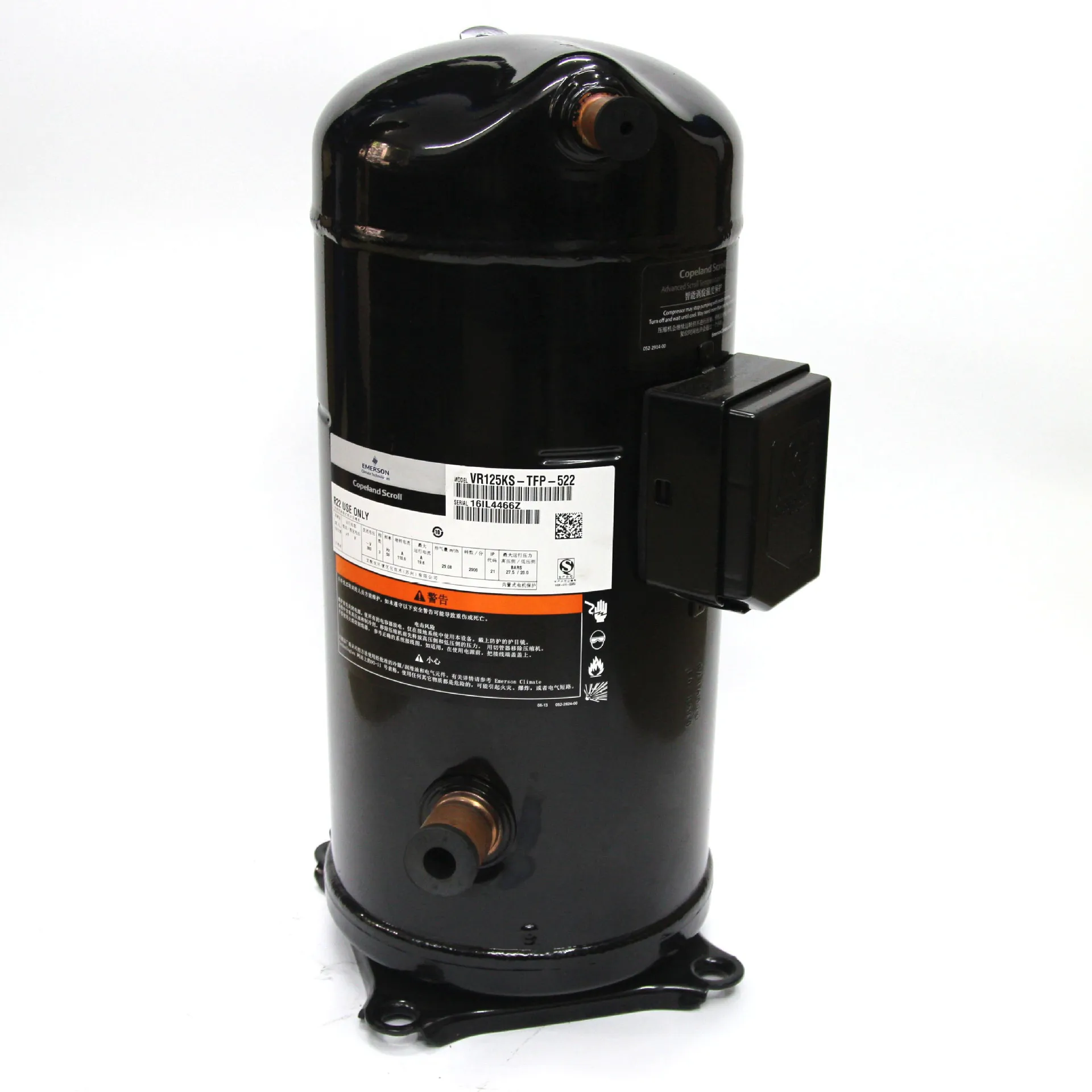 New Copeland 12P10 HP ZR125KC-TFD-522 Air Conditioner Compressor VR144KS-TFP-522 52E