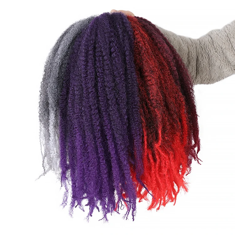 Wholesale Curly bulk synthetic mainland china extensions dropshipping braid new bob ombre marley  afro kinky curl hair bulk