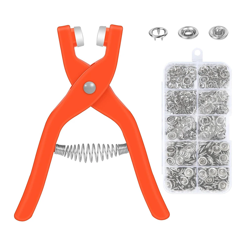 Set Of 50 Tool Press Studs Snap Fasteners Metal Sewing Metal Buttons Snaps Pliers Hand Pressure Pliers Tool for DIY Clothes