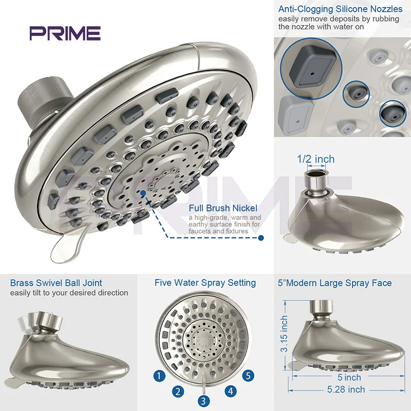Spa shower head Wall Mounted Functions luxurious Shower Head Set For Bathroom