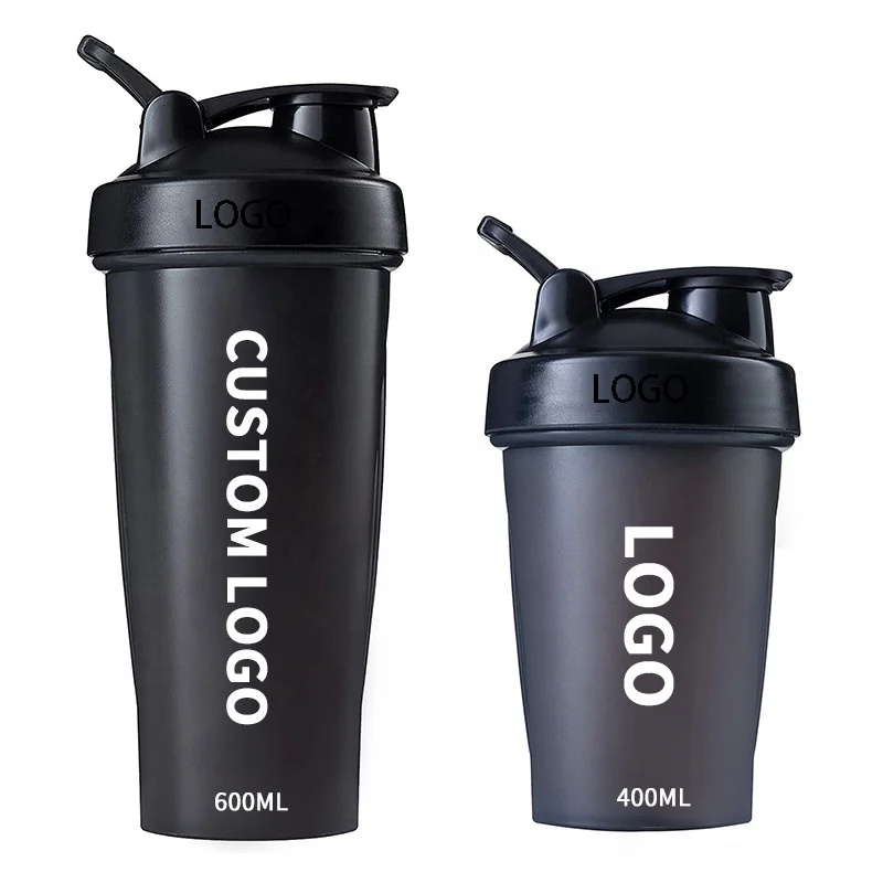 400ml 600ml BPA Free Plastic Round Bottom Fitness Blend Shakers Classic v2 Blank Gym Cup Protien Shaker Bottle