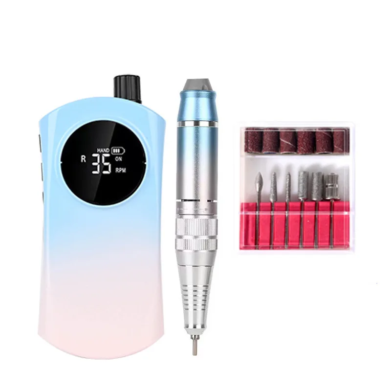 Перезаряжаемая аккумуляторная электрическая пилка для ногтей, 35000 об./мин.