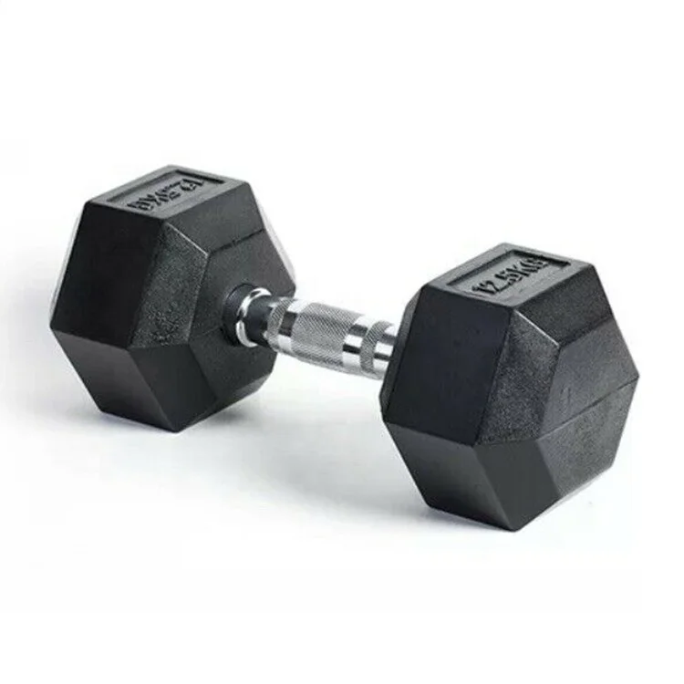 Professional Hex Rubber Dumbbell Set Best Fitness Equipment Accessories 2.5kg-60kg Iron Weights for Home Use