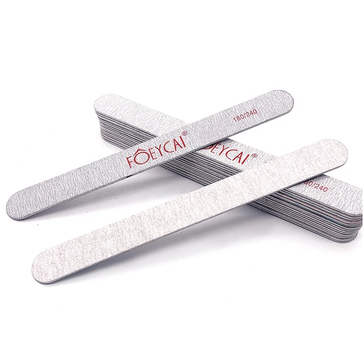 Wood straight shape thin zebra gray nail file