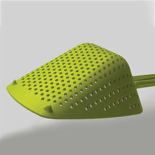 Kitchen Black Large Colander Non-Stick Kitchenware Slotted Spoon