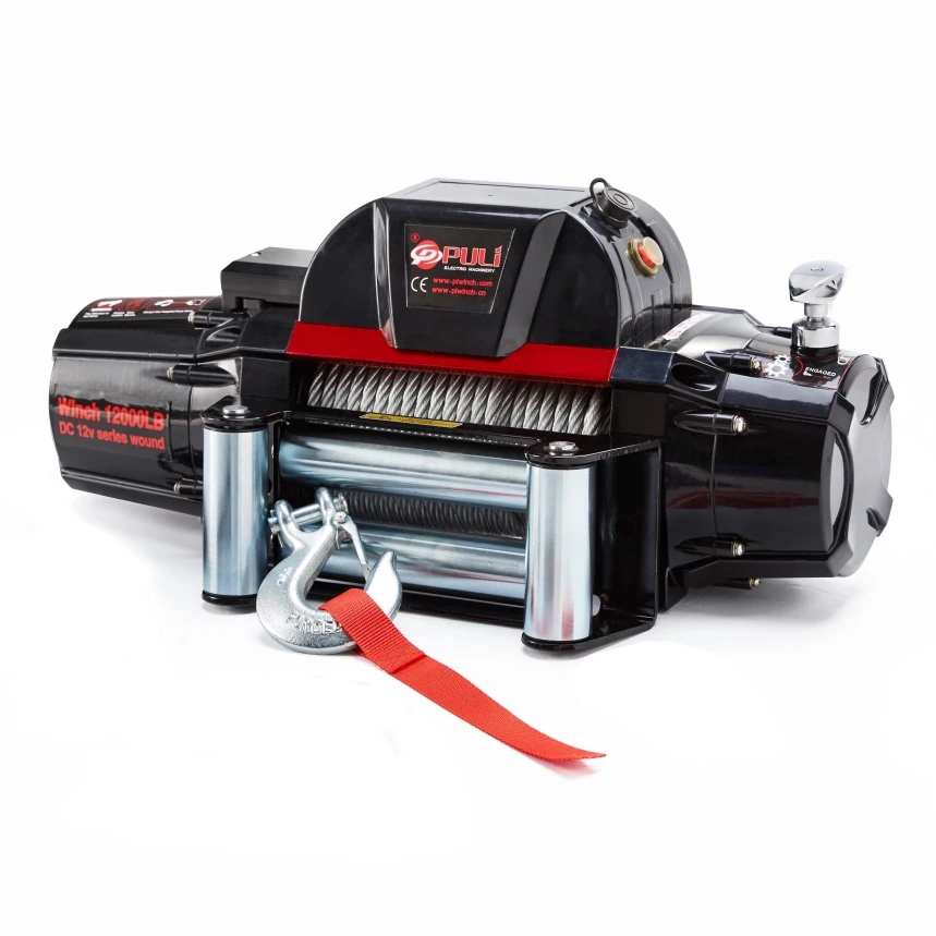 Off road high quality 4*4 car electric winch 12000lbs with steel rope