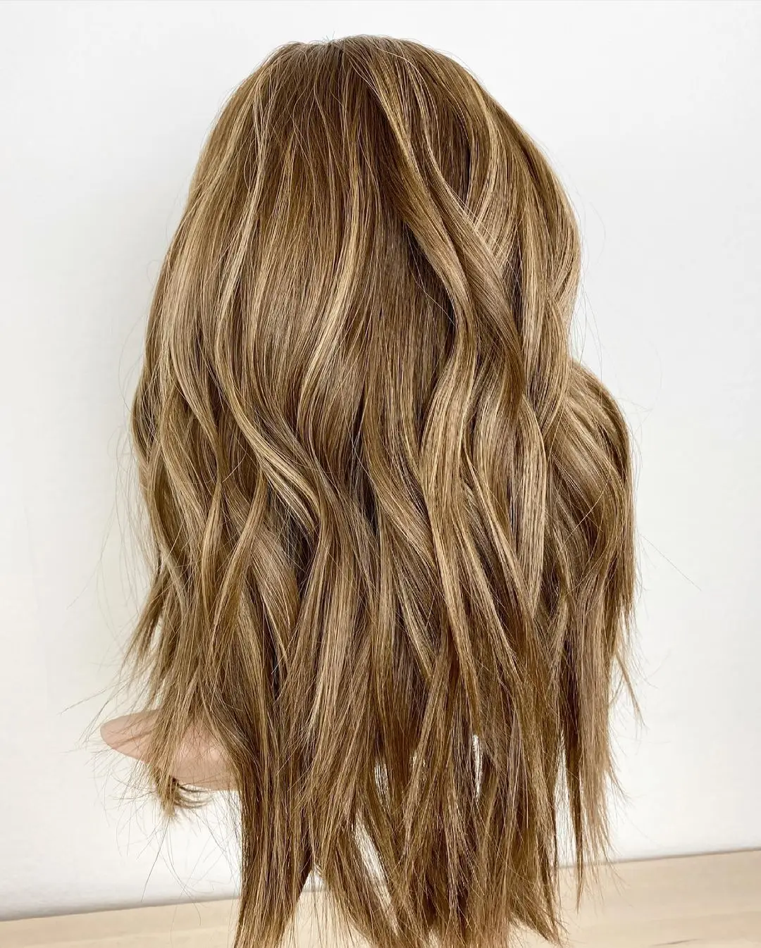 Nifty Bang Wig Style European Human Hair Honey Blonde Balayage Color Lace Top HD Lace Front Silk Fake Scalp Wig For Women