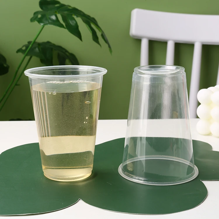 Wholesale Printed Logo Disposable Transparent Plastic Drinking Cups 500CC Custom Plastic Cups PP For Drink