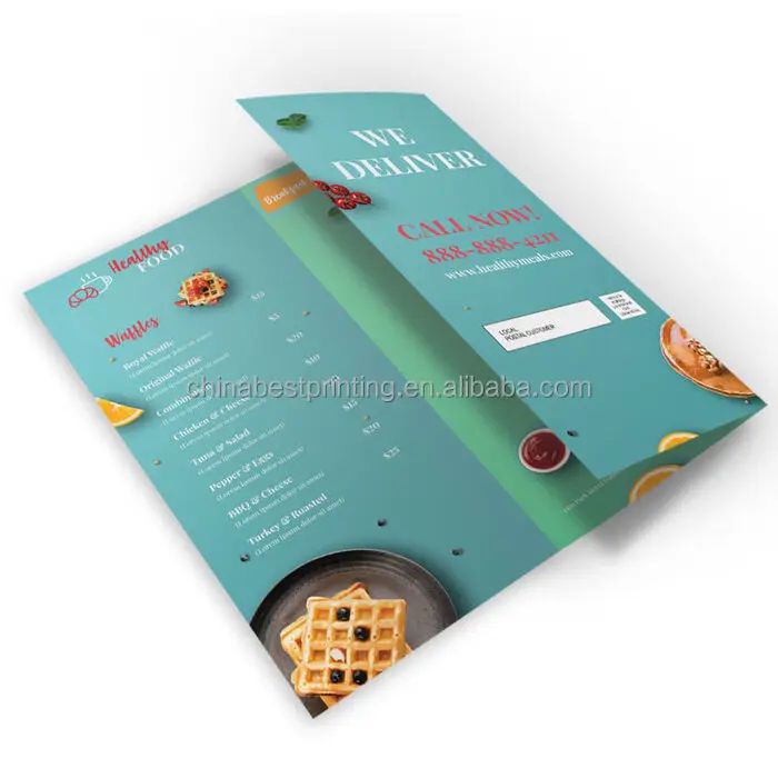 Advertise Leaflet Booklet Offset Printing OEM Brochure Flyer Film Lamination on Paper Paperboard Custom A4 Size