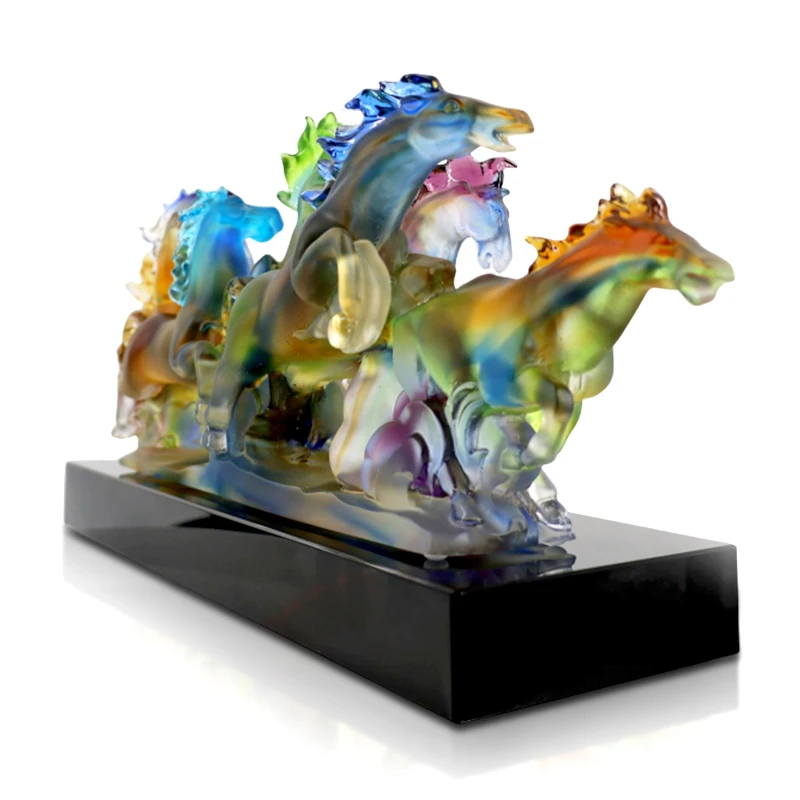 High quality Animal Crystal Figurine and Glass Crafts Horse Sculpture
