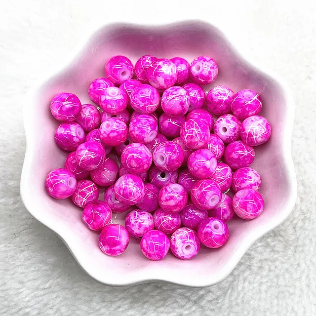 New 6/8/10mm Round Glass Beads Loose Spacer Beads for Jewelry Making DIY Bracelet Necklace Accessories