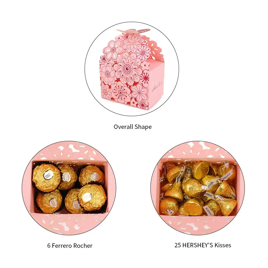 Flower Butterfly Hollow Candy Box Cookie Gift Boxes Romantic Wedding Favors Cute Chocolate Box for Wedding Bridal Birthday Party