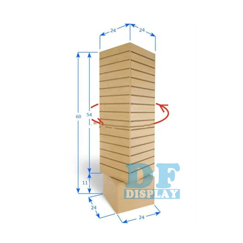 SO074 Multi-purpose Slat wall Display Stand Rotate Socks Display Rack Wooden Slatwall Display