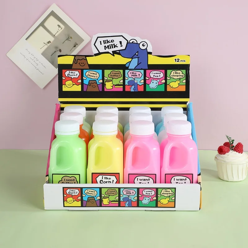 Creative Big Milk Bottle crystal slime Color Clay Hug Bottle Slime Stress Relief Toys Stretch Crystal Clay Non toxic Cloud Slime