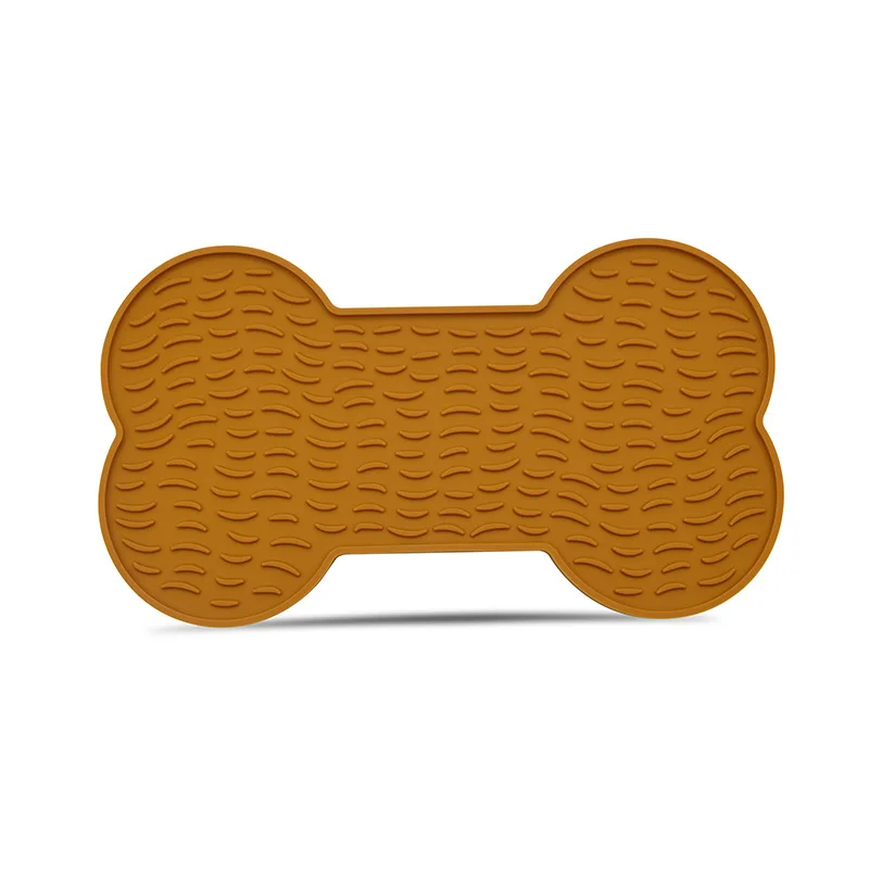 Bone Shape Dog Silicone Lick Mat Non-slip Pet Slow Feeding Food Bowl Dogs Puppy Cat Treat Feed Dispenser