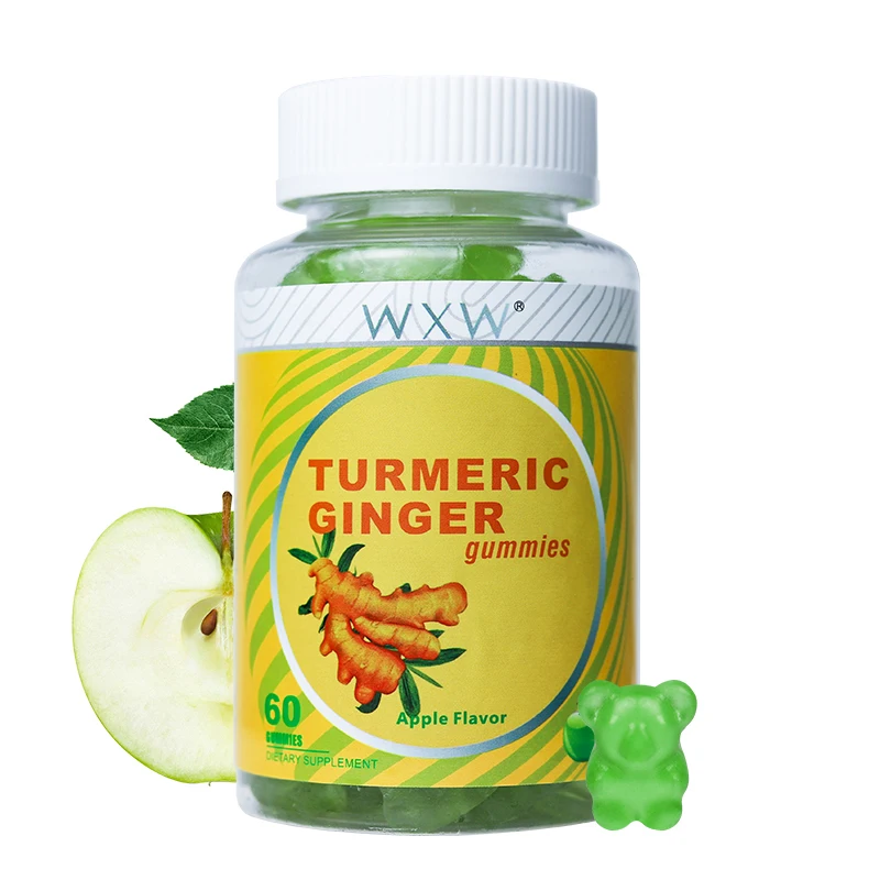 WXW Stock Good Price Turmeric Ginger Gummies Turmeric Curcumin Supplement Turmeric Gummies Improve Joint Health