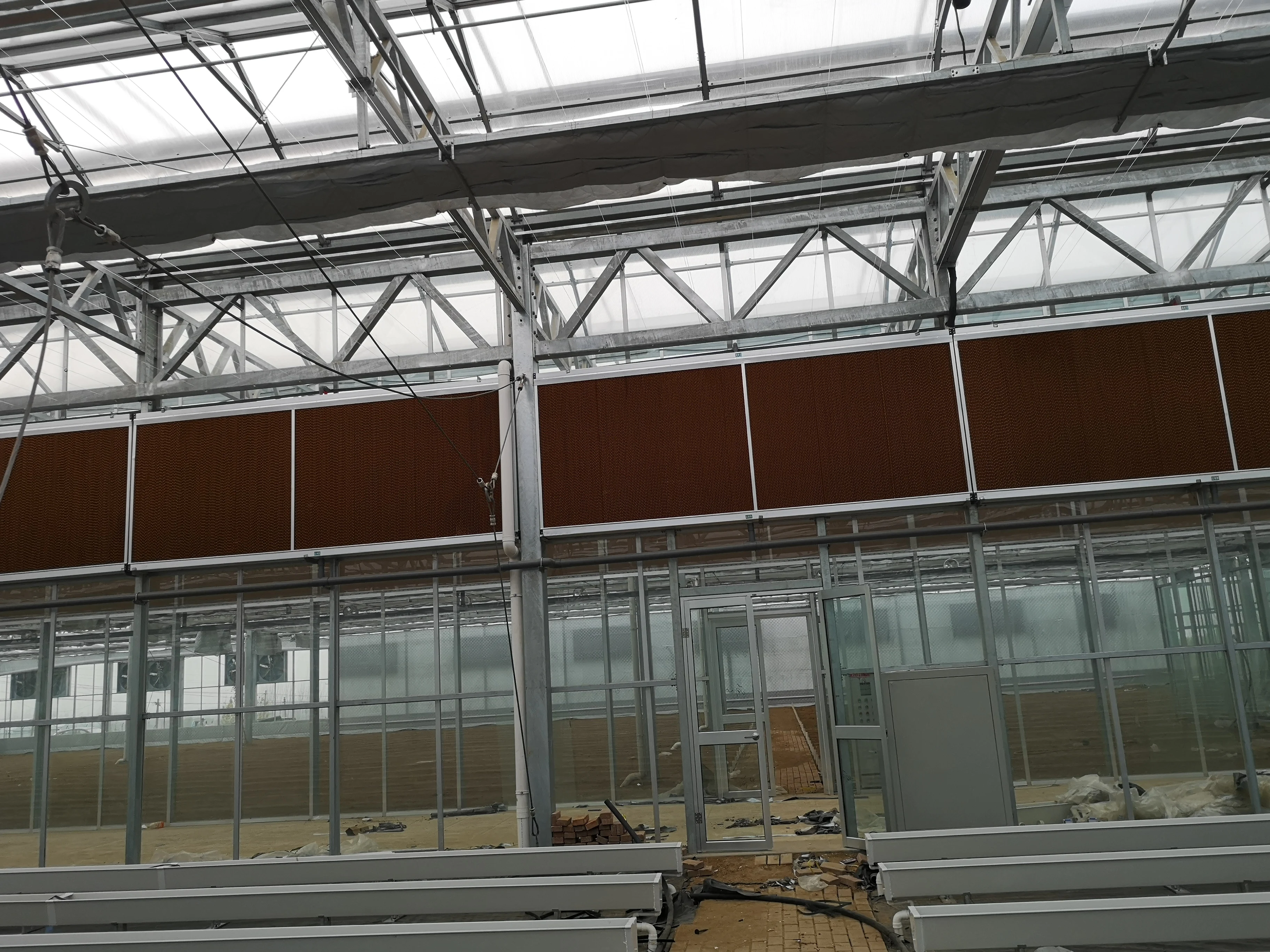 9984  Tomato Planting Tempered Glass Greenhouse With Complete System