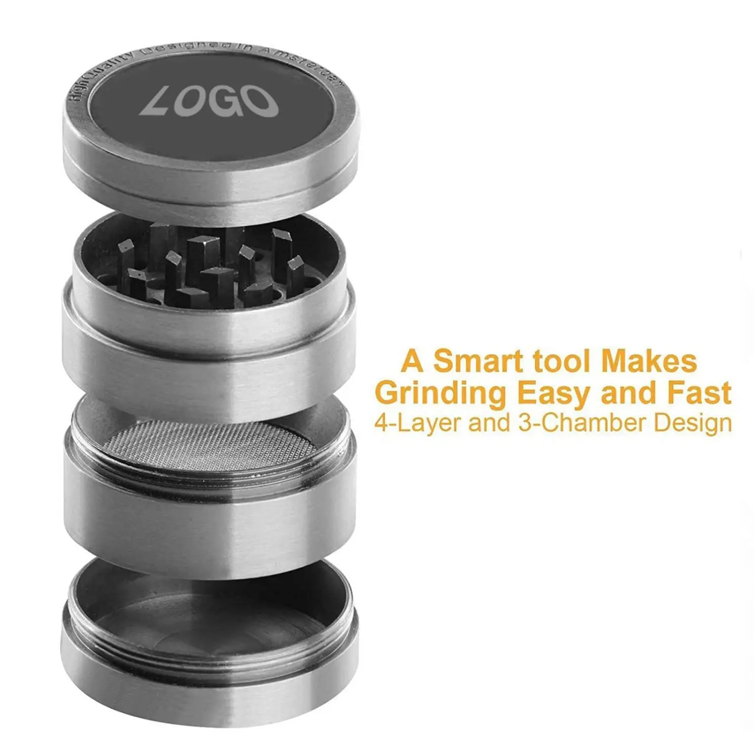 Wholesale 40mm Grinder Herb Grinder custom logo 4 layer smoking grinder card