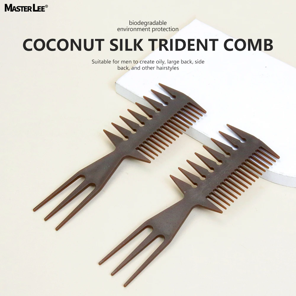 100% Environmental Friendly Material Men Women Hair Dressing Styling Fork Comb Oil Head Coconut Fibre Wide Tooth Comb