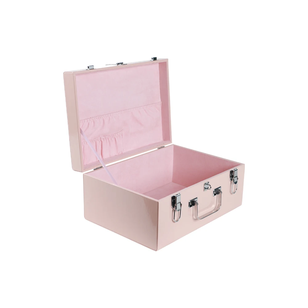 New Design Hot-selling Wooden Wholesale Custom  Pink  leather luggage  travelling  suitcase with handle