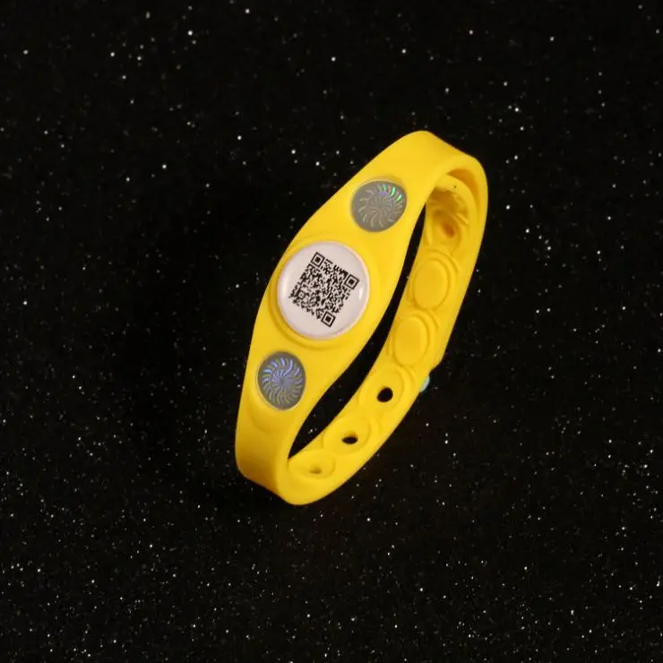 Wholesale Adjustable Size Balance Negative Ion Pure  Power Band Wristband Silicone Energy QR Code  Bracelet