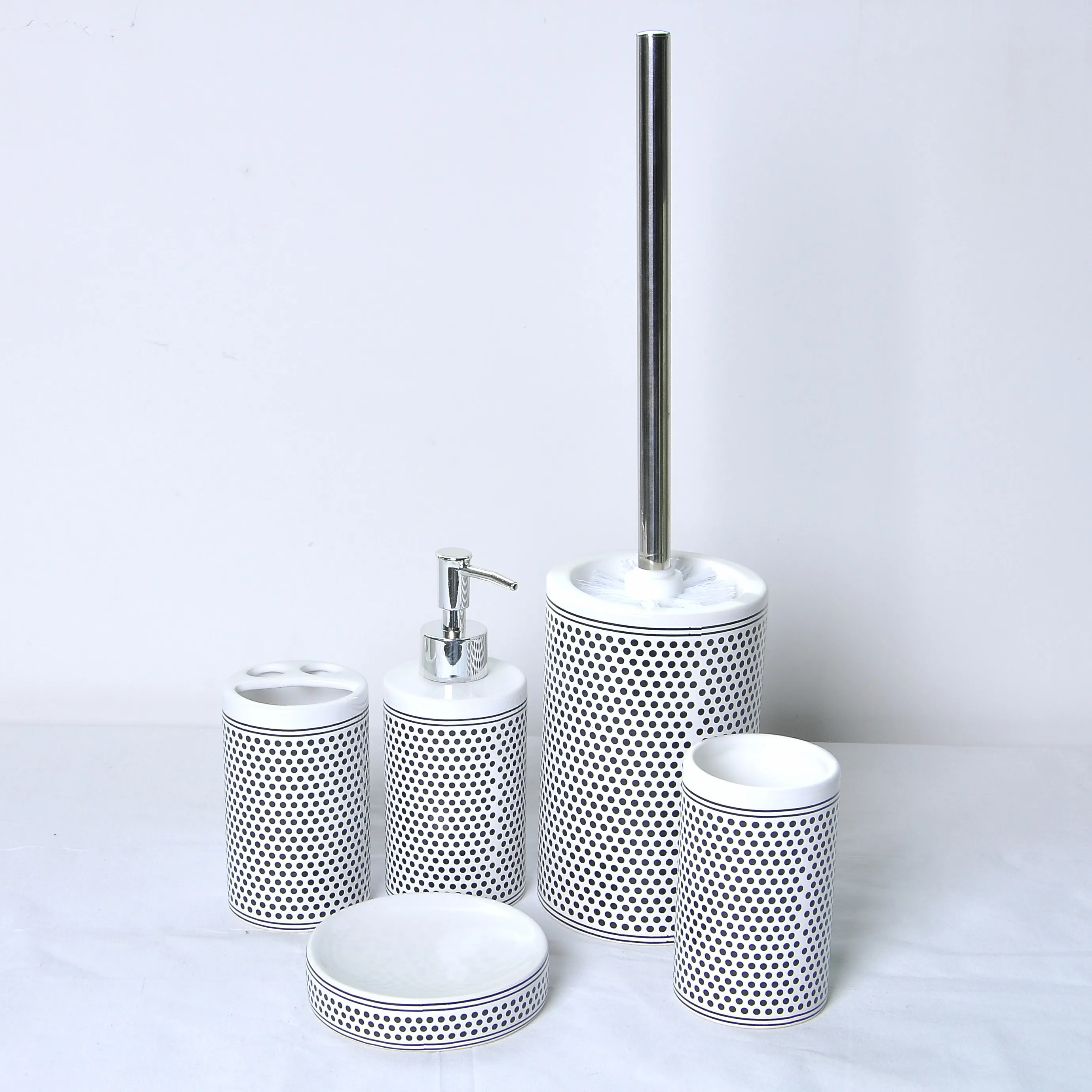 JIA SHUN wholesale home hotel round white ceramic liquid soap bottle dispenser